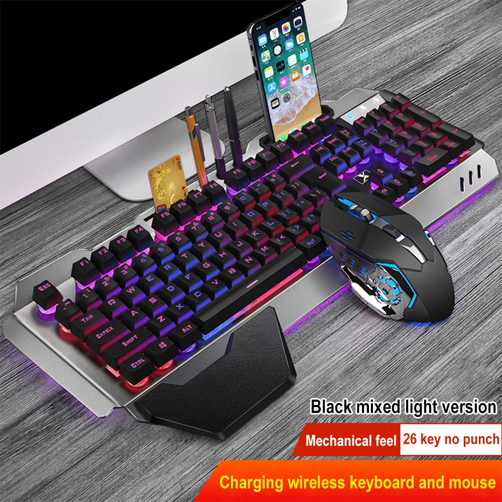 Gaming Keyboard Mouse Combo - Teclado y ratón inalámbricos K680 recargables,