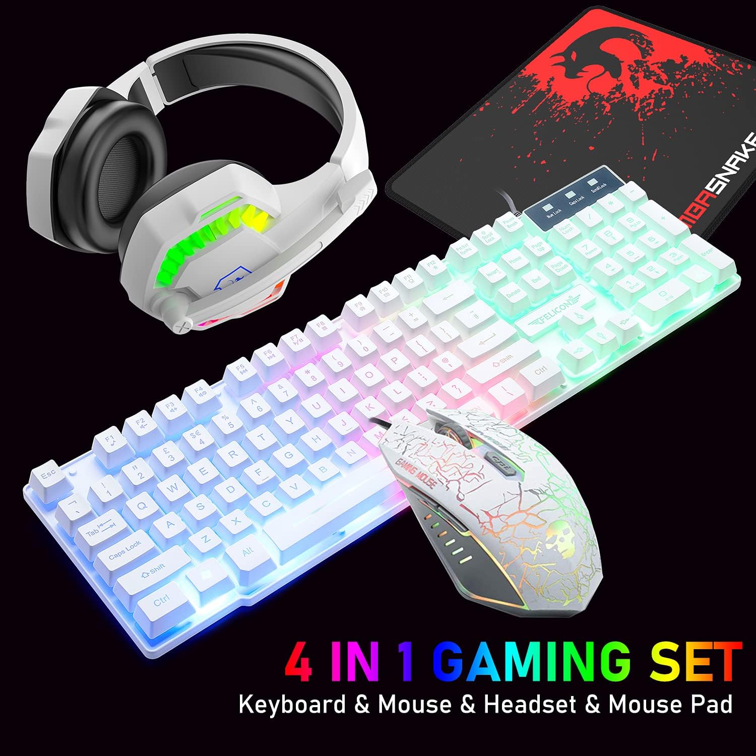 Gaming Keyboard Ergonomic - MAMBASNAKE T11 UK 100% teclado para
