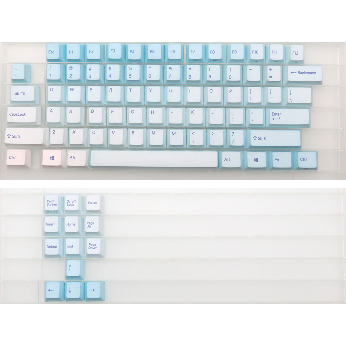 Gaming Keyboard Blue Switches - Teclas azul escarcha de 87 teclas,