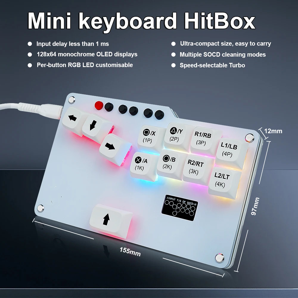 Gaming Keyboard No Rgb - Hitbox Mini GP2040 CE teclado de