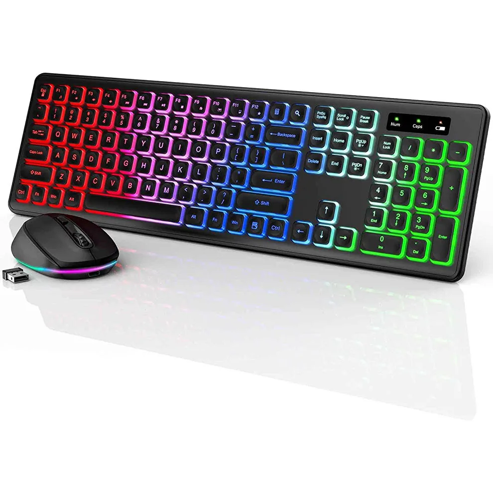 Gaming Keyboard And Mouse Combo Wireless - Combo de teclado y ratón inalámbricos,