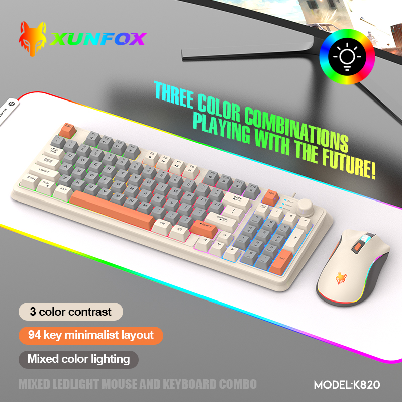 Gaming Keyboard Mouse Combo - K820 USB juego con cable teclado