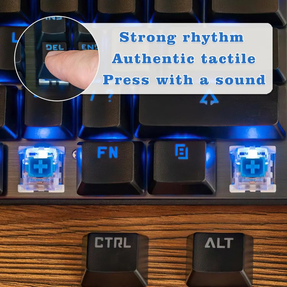 1-150 interruptores mecánicos  - Gaming Keyboard Blue Switches reseña y precio