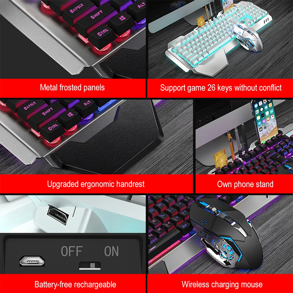Teclado y ratón inalámbricos K - Gaming Keyboard Mouse Combo reseña y precio
