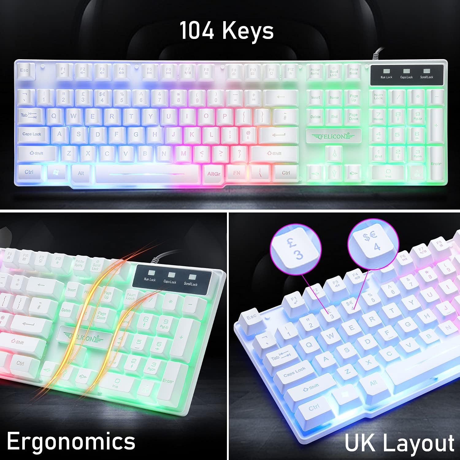 MAMBASNAKE T11 UK 100% teclado - Gaming Keyboard Ergonomic reseña y precio