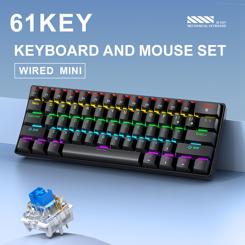 APAYADO K61 Mini teclado mecán - Gaming Keyboard Blue Switches reseña y precio