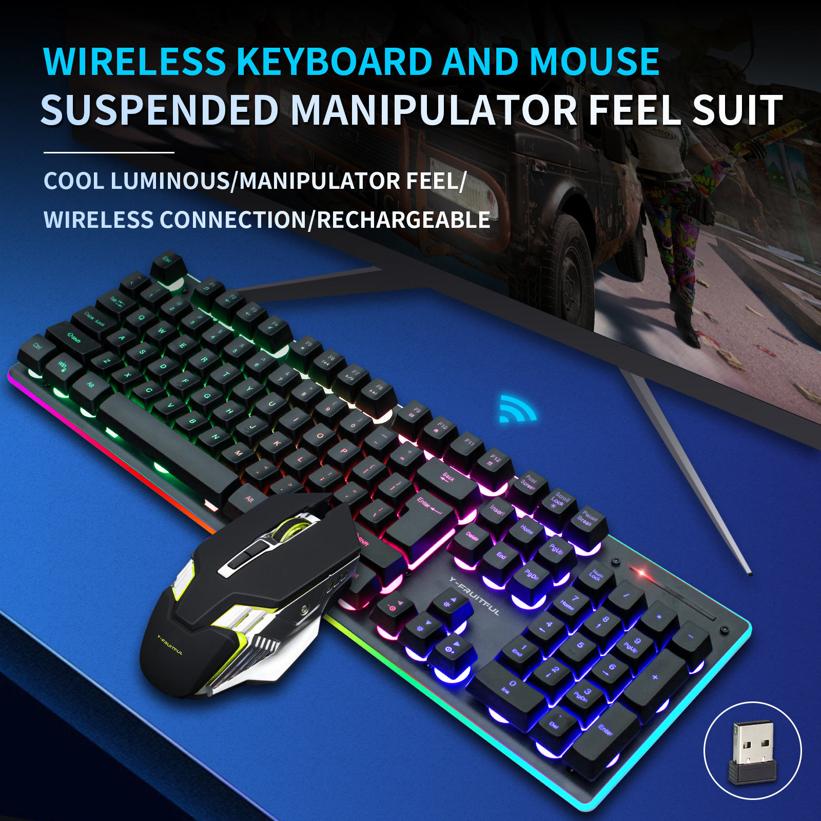 Combos de teclado y ratón mecá - Gaming Keyboard And Mouse Combo Wireless reseña y precio