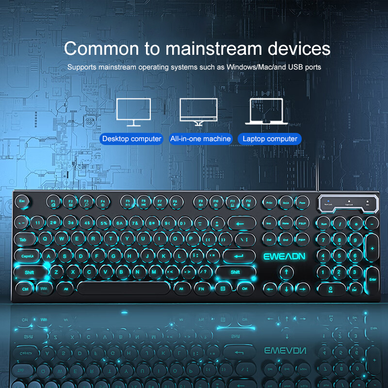 Teclado para juegos de máquina - Gaming Keyboard Blue Switches reseña y precio