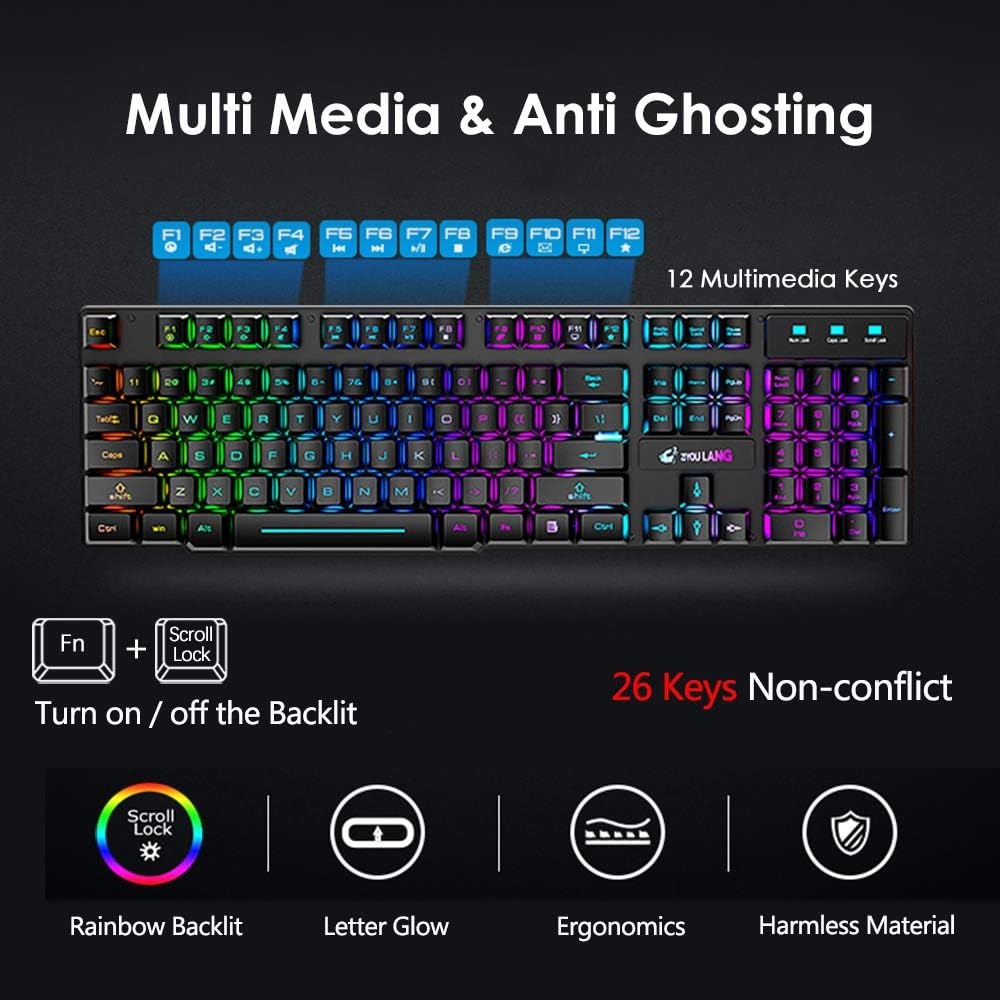 Combo de Teclado y Ratón Inalá - Gaming Keyboard And Mouse Combo Wireless reseña y precio