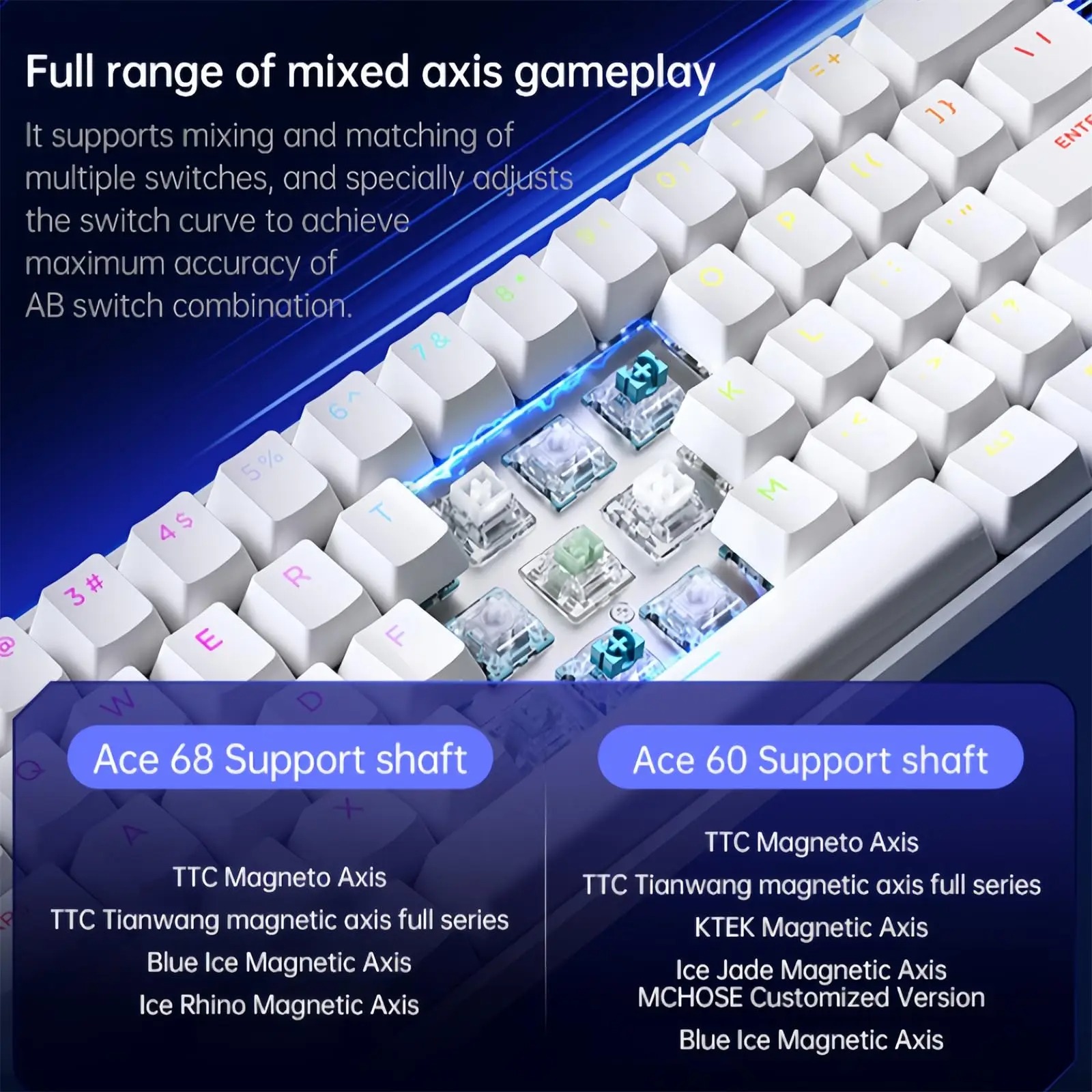 MCHOSE ACE 68 interruptor magn - Gaming Keyboard Hall Effect Switches reseña y precio